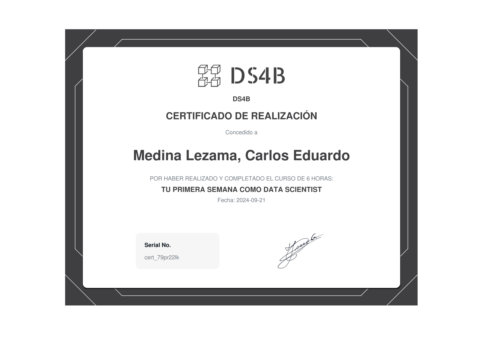 Tu primera semana como DataScientist - DS4B - Carlos Eduardo Medina Lezama